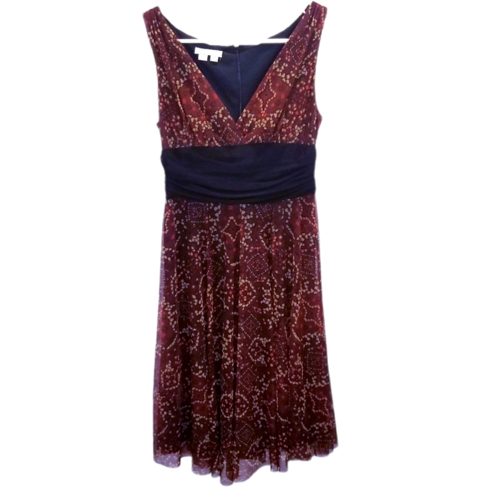 London Times Dress Women's Size 6 Petite 6P Zipper Party V Neck Sleeveless